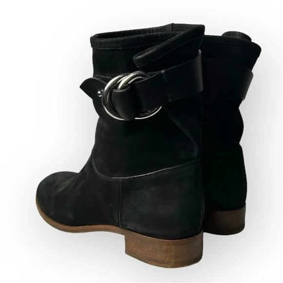 Frye Ricki  Ring Fold Black Soft Leather Bootie 6.5 - Picture 3 of 10